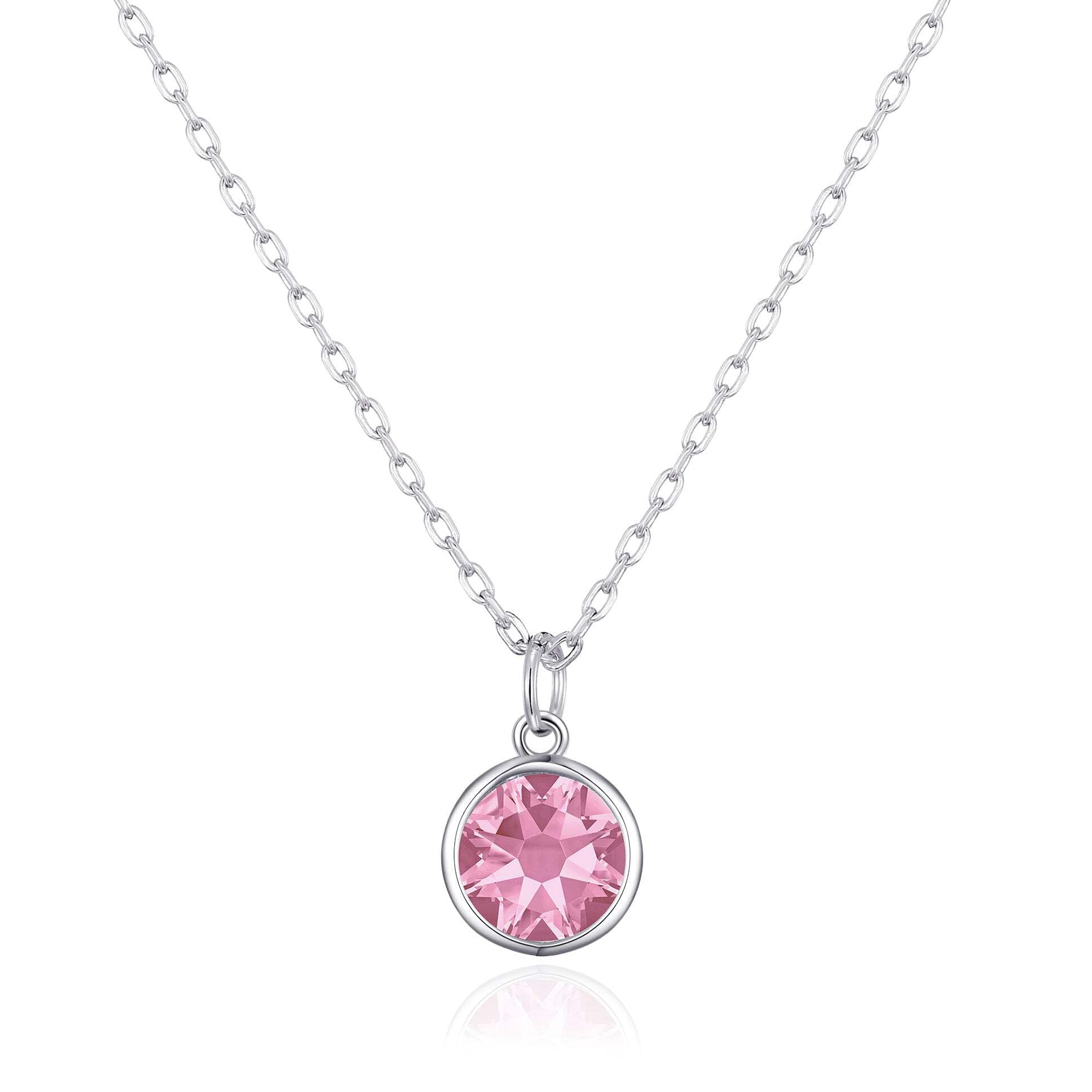 Philip Jones Pink Crystal Necklace Created with Zircondia® Crystals