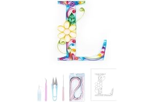 Uniquilling Quilling Kits, 8 * 10-in Letters L Paper Filigree Kits with Quilling Tools& Using Manual, Paper Quilling Kits, DIY Quilling Artwork Modern Wall Art for Living Room
