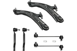 PHILTOP 6pcs Front Suspension Kit Fit for Nissan Rogue 2014-2019, Rogue Sport 2017-2019, 2 Lower Control Arms w/Ball Joints, 2 Outer Tie Rods, 2 Sway Bar Links
