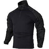 OCANXUE Tactical Shirt for Men G3 Camo Combat Shirt Long Sleeve BDU Military Shirt 1/4 Zip with Pockets