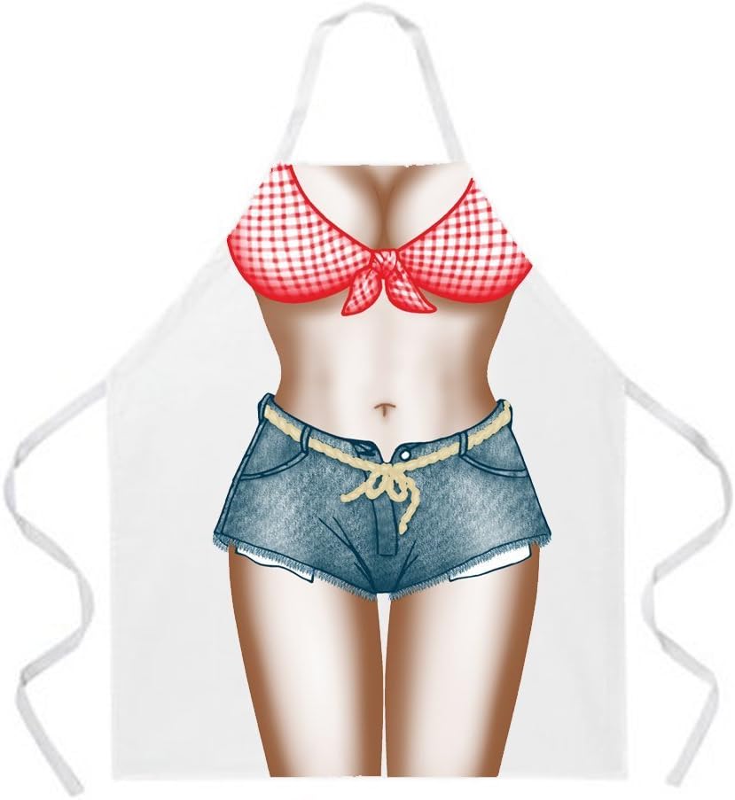 WASKY Hot Lovely Cheap Funny Aprons Bikini & Shorts Sexy Kitchen Apron Funny Creative Cooking Aprons for Women Ladies Girlfriend Christmas Gifts