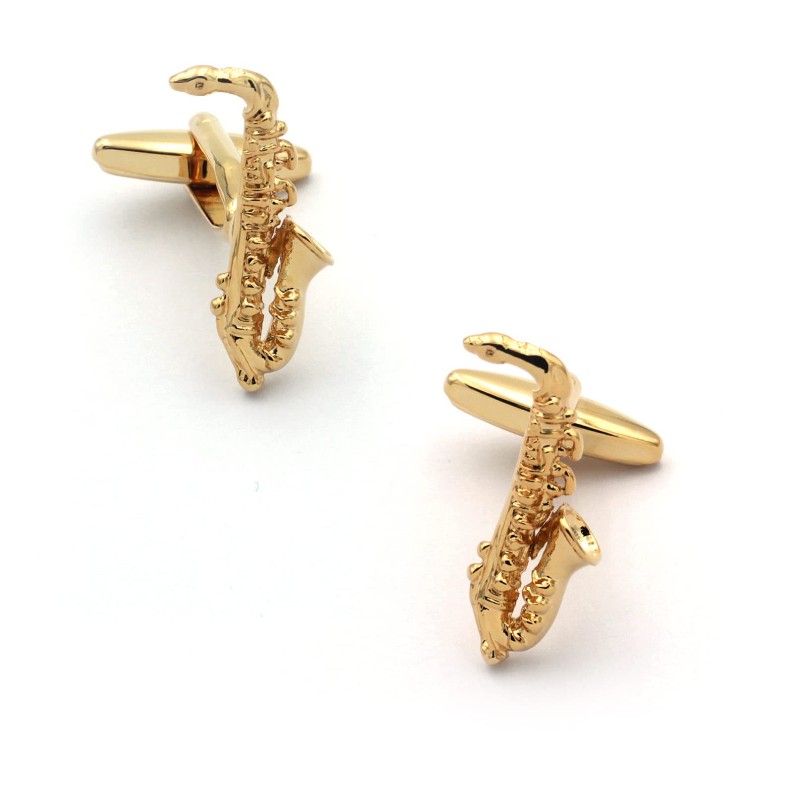 Gold Saxophone Sax Music Pair Cufflinks