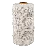 328 Feet 3mm Natural Cotton String for Crafts,Gift