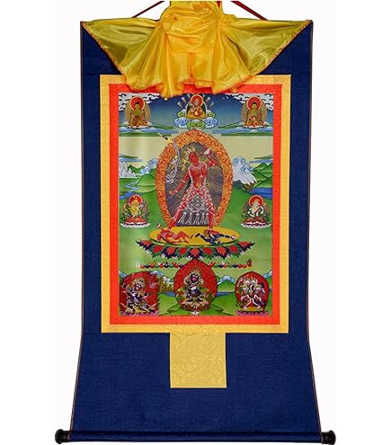 Thangka Tibétain Gandhanra - Arbre Refuge De Djé Tsongkhapa, Dorure, 5 Couleurs Cadre, 4 Tailles