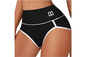 Ribbed Hipster Panties for Women No Show High Rise Briefs Full Coverage Soft Panty Stretch Solid Color Underwear