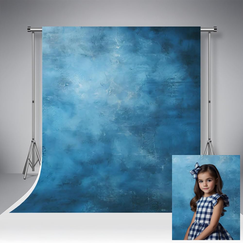 Kate Photography Backdrop 1.5x2.2m/5x7ft Dark Blue Abstract Texture Background Maternity Art Portrait Backdrop Photo Studio Wedding Photography Props