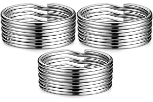 YHYZ 1 Inch Key Rings Bulk (30pcs, Round), 25mm Sliver Metal Spilt Key Rings, for Kechain Chain/Dog Collar tag/DIY Craft Jewelry Making/Car Key