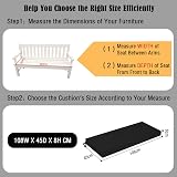 Waterproof Outdoor Bench Cushion 8cm Thick Black view 2