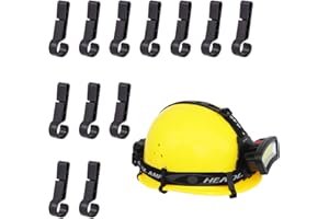 SUMYOUNG Helmet Light Clips for Headlamp, Headlamp Hook, Hard Hat Light Clip, Hardhat Headlamp Accessory, Easily Mount Headlamp on Narrow-Edged Helmet (12 Pack)