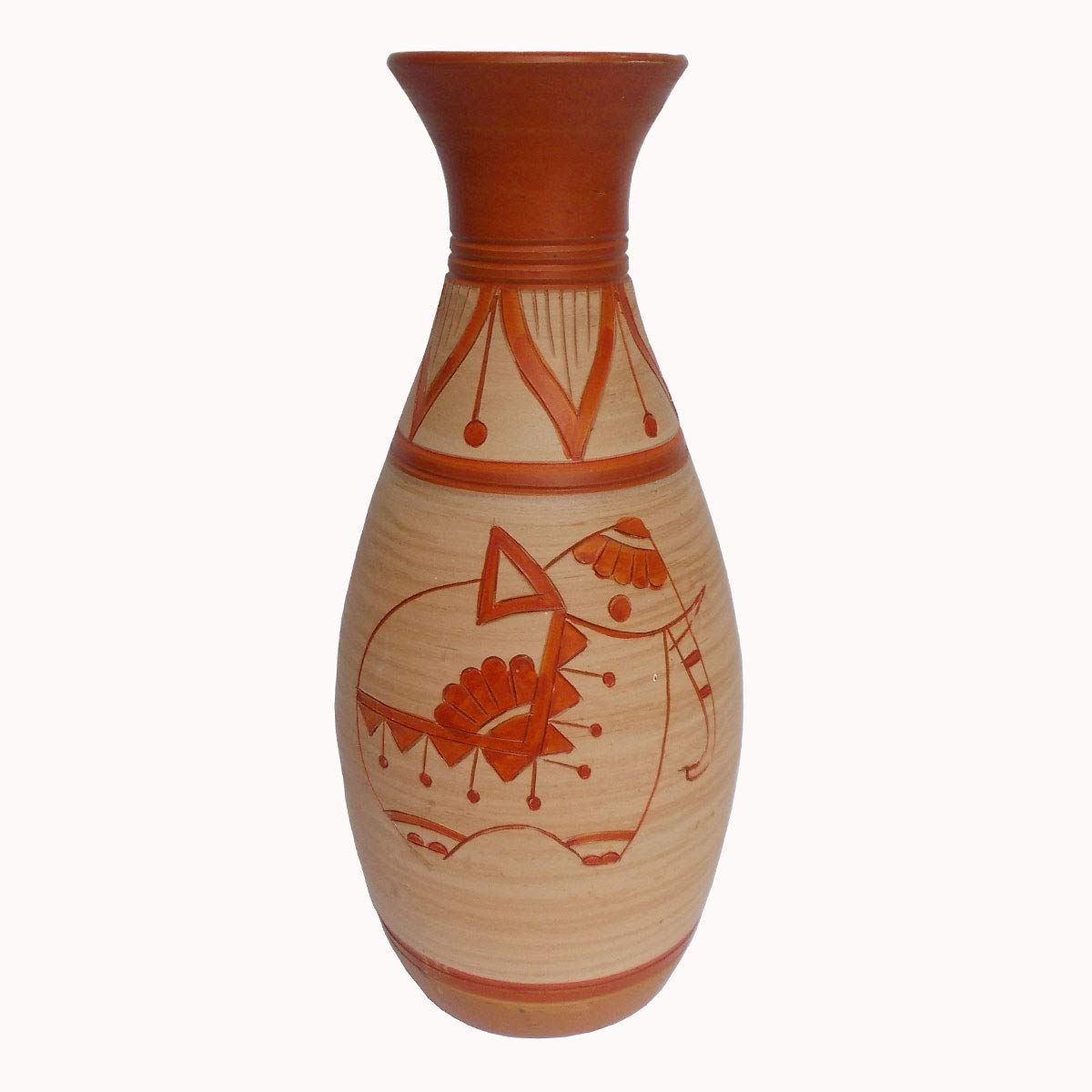 Buy Indus Art Circle Flower Vase Terracotta Vase Table Top Vase
