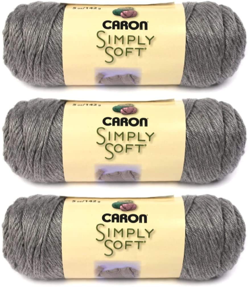 Simply Soft Heather Yarn-Soft Grey (3-Pack)