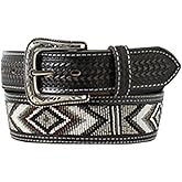 ARIAT Men's Diamond Bead Pattern Belt, Black, 46