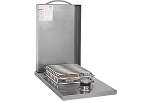 BLAZE OUTDOOR PRODUCTS Blaze Grills BLZ-SB1-LP 12,000 BTU Drop In Stainless Steel Conventional Propane Gas Single Side Burner Cooking Accessory with Closing Shield Cover