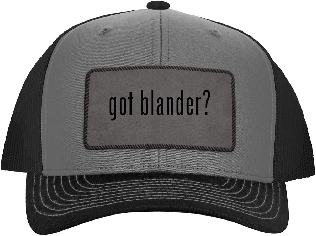 One Legging it Around got Blander? - Leather Grey Patch Engraved Trucker Hat