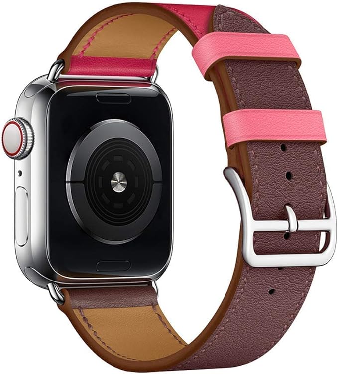 Chimei - Correa de Repuesto para Apple Watch (Piel, 44 mm, 40 mm, 42 mm, 38 mm, Talla única 4/3/2/1)