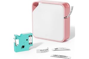 Vixic Pink Label Maker Machine with 1 Lamination 12mm 0.47'' Tape, Lightweight Portable Inkless Labeler, Bluetooth Wireless & Rechargeable, Thermal Printing, Compatible iOS & Android,