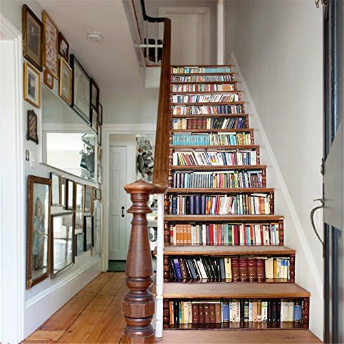 qinshop2017 13PCS 3D Stairs Decals Removable Waterproof Walls Stairs Stickers for Home Decoration, 39"w x 7"h