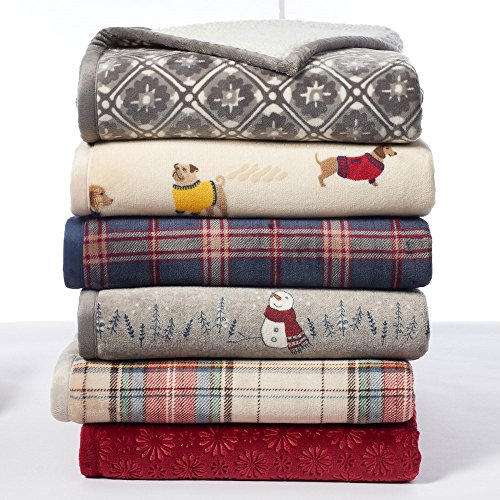 Cuddl Duds Sherpa Fleece Plush Throw (Dogs) Pricepulse