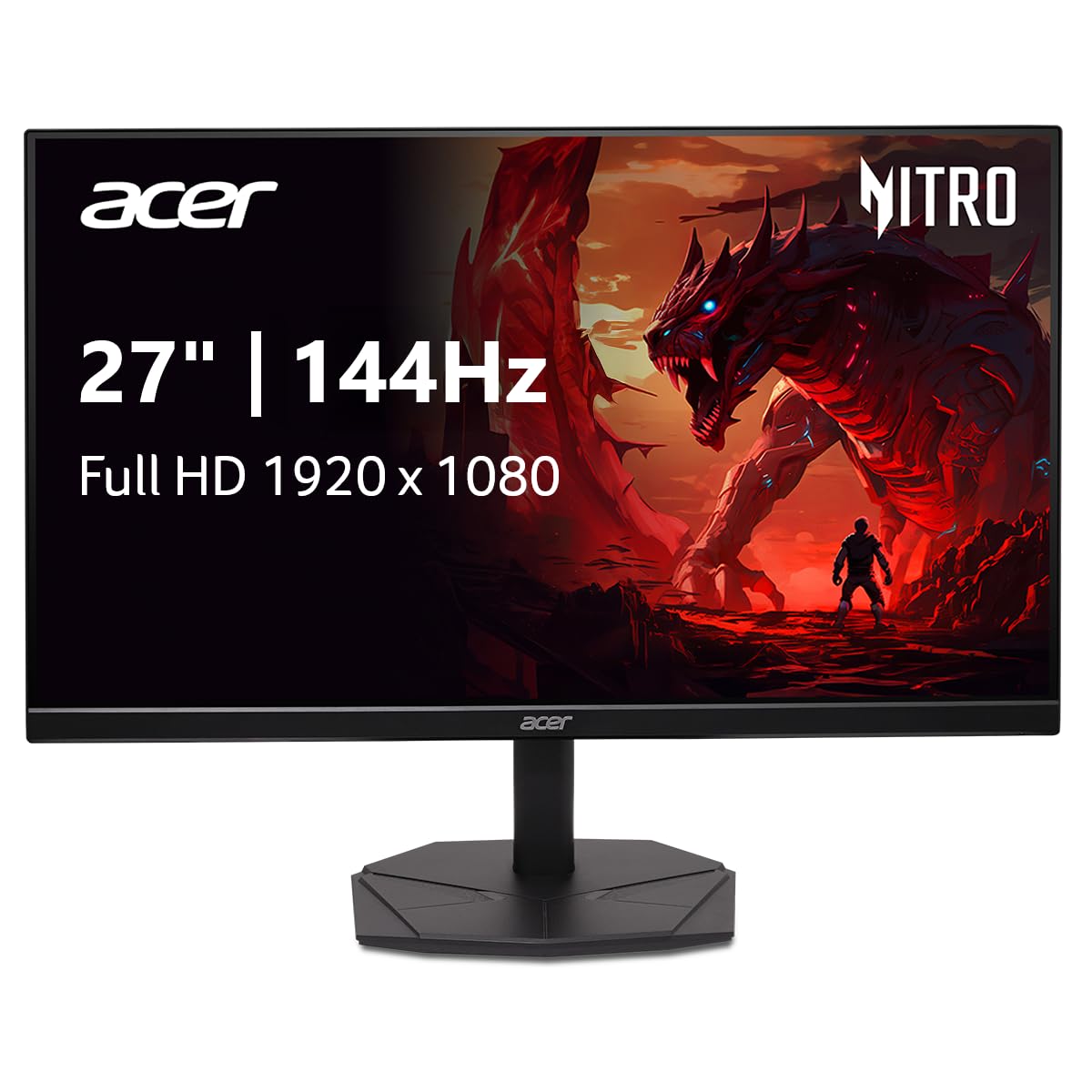 Acer Nitro 27” Gaming Monitor | Full HD 1920 x 1080 | IPS | ZeroFrame | AMD FreeSync | 144Hz Refresh Rate | 1ms (VRB) | sRGB 99% | 1 x Display Port 1.2 and 1 x HDMI 1.4 | KG271 P6bip