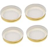 HANABASS Beehive Feeders Bee Entrance Feeders, 4pcs Beehive Feeder Beekeeping Perforated Metal Mason Jar Lids Front Entrance Honey Feeder Waterer Beekeeper Tools