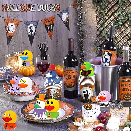 24Pcs Halloween Rubber Ducks,Bath Toys Assorted Duckies (2") for Kids