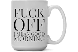 CEDAR CRATE MARKET Funny Coffee Mugs Adult Humor | Large 15 oz Coffee Mug | Fuck Off! I Mean Good Morning | Funny Coffee Cups for Friends Him Her | Sarcastic Sayings Mug for Women Men | Great Gag Gift Idea For Coworker