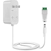 Tonton 36W 12V 3A/3000mA Power Supply Adapter 6ft Cord DC Power Cable to 110-240V AC Adapter UL/CE/FCC Certified 5.5mmx2.1mm DC Plug with LED Terminal Connector for LED Strip Light,CCTV Camera(White)