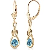 Galaxy Gold GG 1.3 CTW 14k Solid Gold Elysian Blue Topaz Earrings