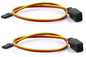 Chanmoo RC JR Style Servo Splitter 1 Male to 2/3/4/5/6 Female Y Harness Leads Y Splitter Cable Lead Wire 350mm for RC Cars Airplane Drone Receiver Servo ESC Cable Servo Fan 2Pcs (1 Male to 2Female)