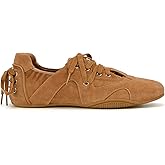 XBKXMK Women's Lace-Up Ballet Sneakers Sneakerina Fashion Ballerina Sneakers Comfortable Outgoing Ballet Flat Shoes Walking Tennis Casual Shoes