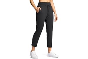 YYV Women's Pants with 3 Pockets High Waisted Golf Athletic Pants 7/8 Stretch Ankle Pants for Women Workout Travel Casual