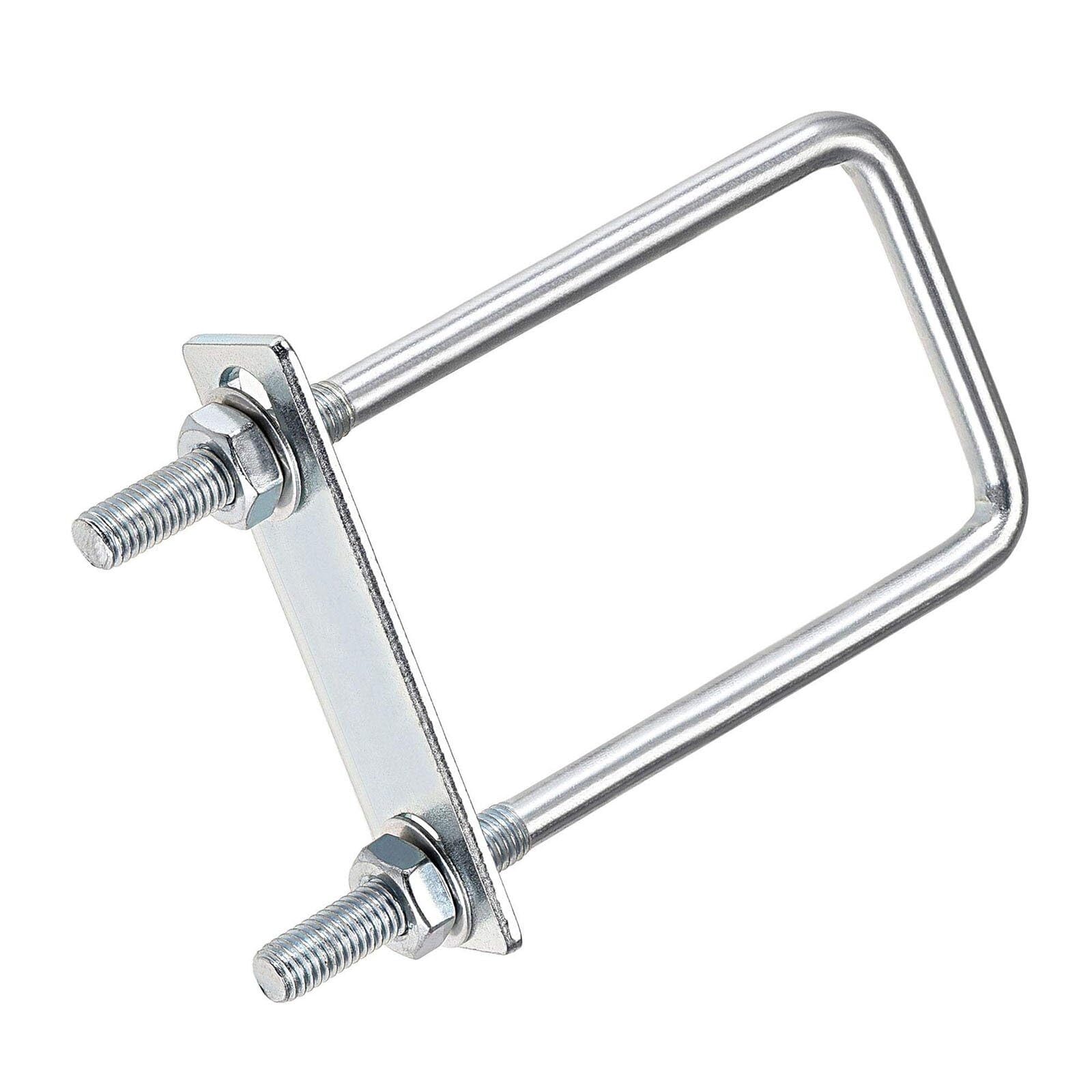 TOP-VIGOR M8 Square U-Bolts, 50mm Inner Width 150mm Length Steel U-Bolts with Nut, Plate, Washer for Building Installations Mechanical Parts Connection Cehicles Ships — image 1