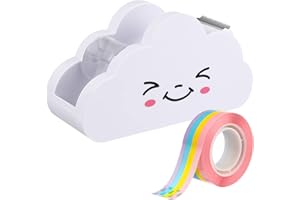 Toddmomy Distributeur de ruban adhésif en forme de nuage avec ruban washi arc-en-ciel : outil de bricolage en plastique à cou