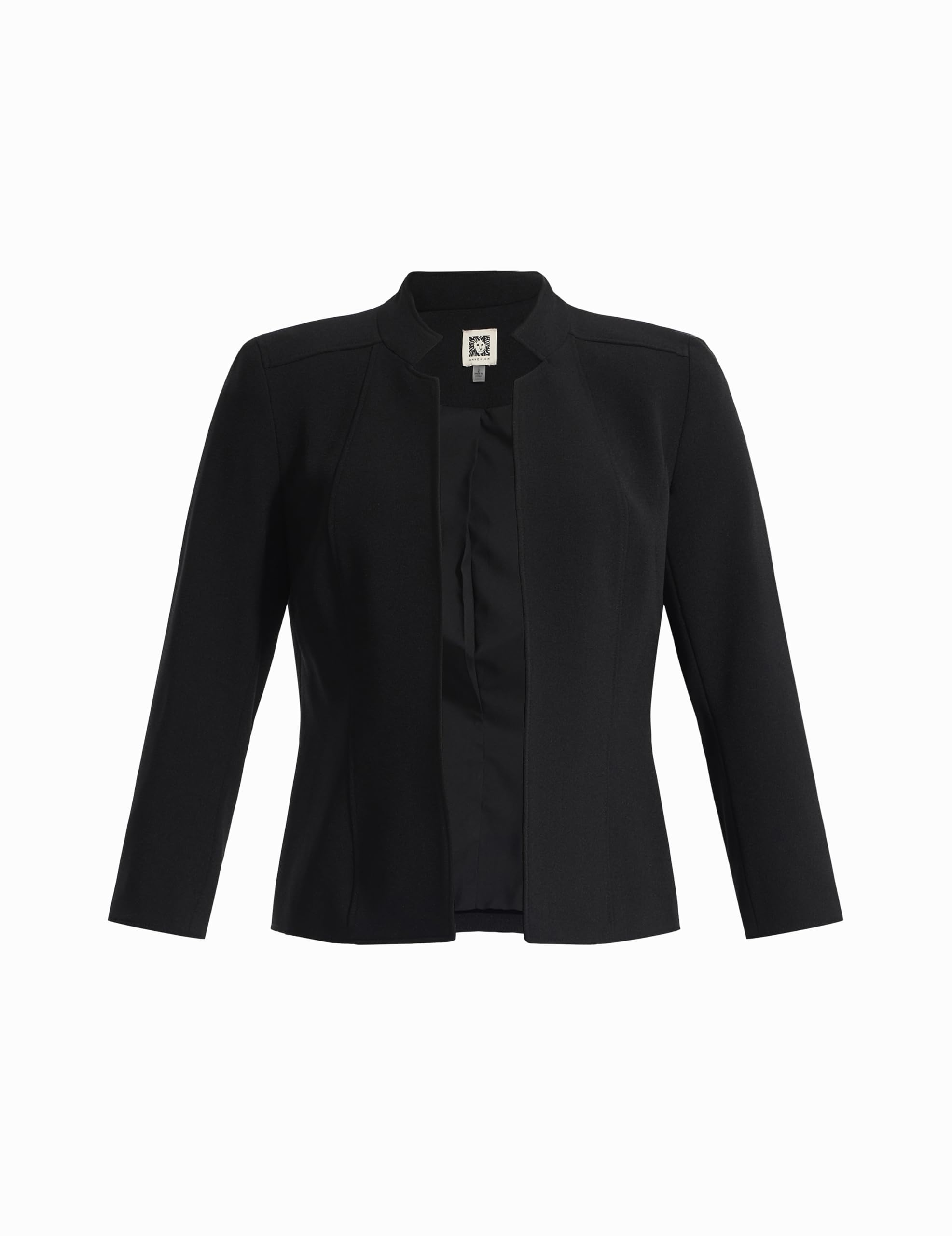 Photo 1 of Anne Klein Women's Stand Collar Open Front Blazer Anne Black