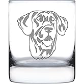 Great Dane Face Whiskey Rocks Glass - Unique Dog Themed Decor and Gifts for Moms & Dads of Great Danes - 10.25 Oz