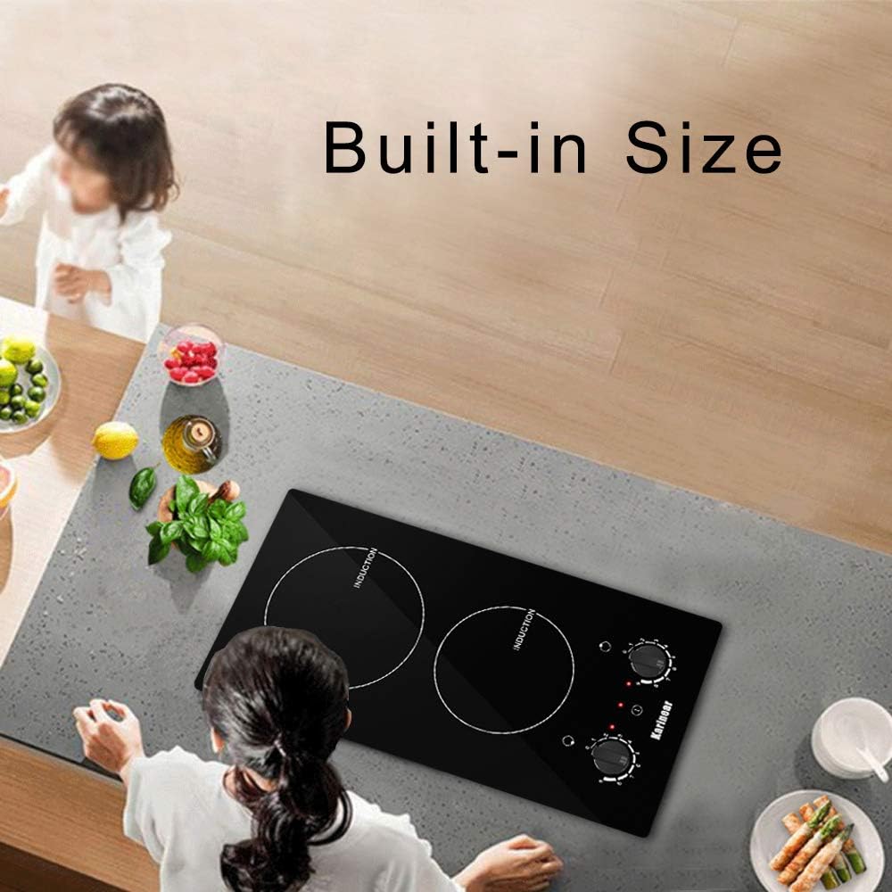 Stainless Steel Cookware Karinear Double Induction Cooktop Portable Countertop Burners 1800w Electronic Knob Control Suitable For Cast Iron Small Appliances Countertop Burners Princepalace Co Th