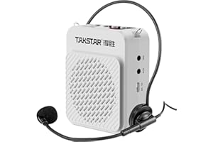 TAKSTAR Classroom Voice Amplifier for Teachers with Wired Microphone Headset and Waistband, 4500mAh Bluetooth Portable Personal Mini Amplifier for Training, Coaches, Tour Guide, Instructors(3.5*3.9*1.4 in)