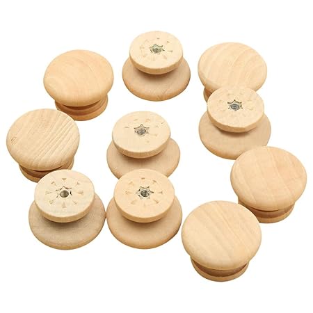 Sodial R 10pcs 35mm Natural Wood Wooden Drawer Wardrobe Door