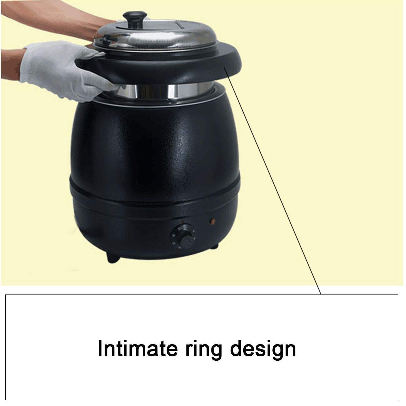 chitacharoen Black Soup Kettle Warmer Commercial 10L Catering Kitchen