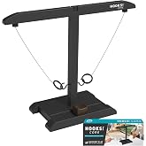 Craggy Games Hooks! CORE &ndash; Ring Toss Game for Adults with Built-in Scoring &ndash; 2 Player Hook and Ring Tabletop Game &ndash; 13in Tall, Weighted Base &ndash; Indoor Outdoor