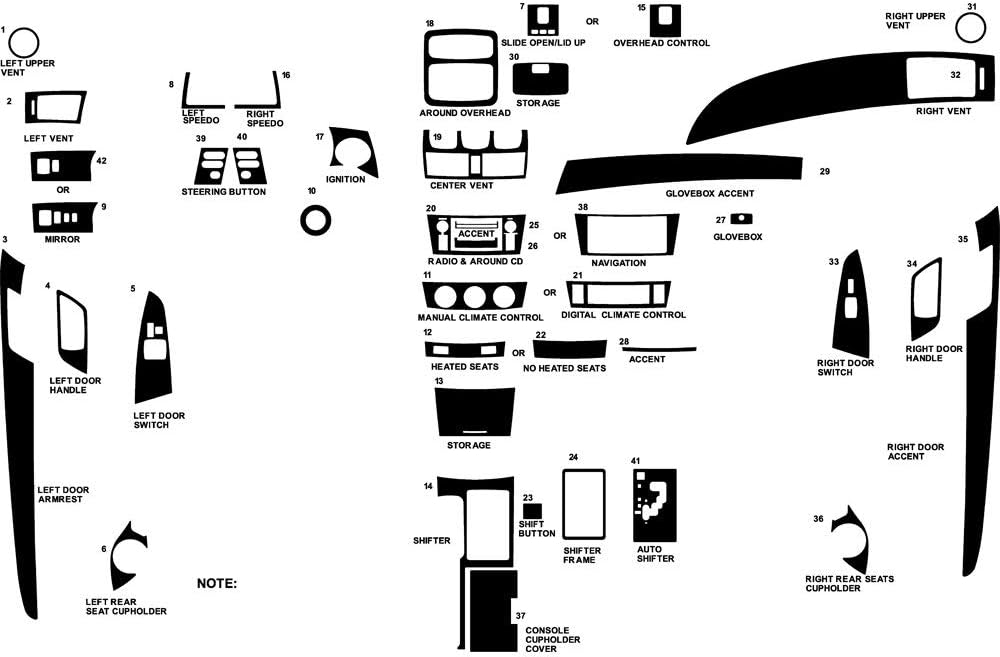 Rvinyl Rdash Dash Kit Decal Trim for Toyota Solara 2004-2008 - Wood Grain (Burlwood Honey)