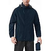iCreek Men's Rain Jacket Lightweight Waterproof Packable Rain Shell Jacket Raincoat with Hood Windbreaker for Cycling, Golf