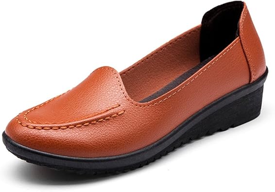 Amazon Qifengdianzi コンフォートシューズ レディース フラットシューズ 柔らかい カジュアル スリッポン 防滑 軽量 歩きやすい 疲れにくい パンプス モカシン ドライビングシューズ 婦人靴 22 5cm イエロー Qifengdianzi シューズ バッグ