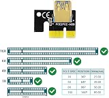 Hagsnec 6 PCIE Riser 1x to 16x 3.3V Digital Meter LED BTC Mining Extension Card view 2