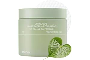 celimax Ji.Woo.Gae Heartleaf BHA Peeling Pad | Pore Care, Exfoliating Double-Side Toner Pads, Facial Peels, Hydrating, Tea Tree, For Acne Prone & Breakouts, Christmas Gift, Stocking Stuffers (60pads)