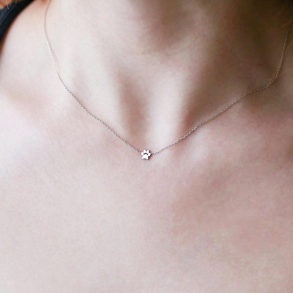 tiny paw print necklace