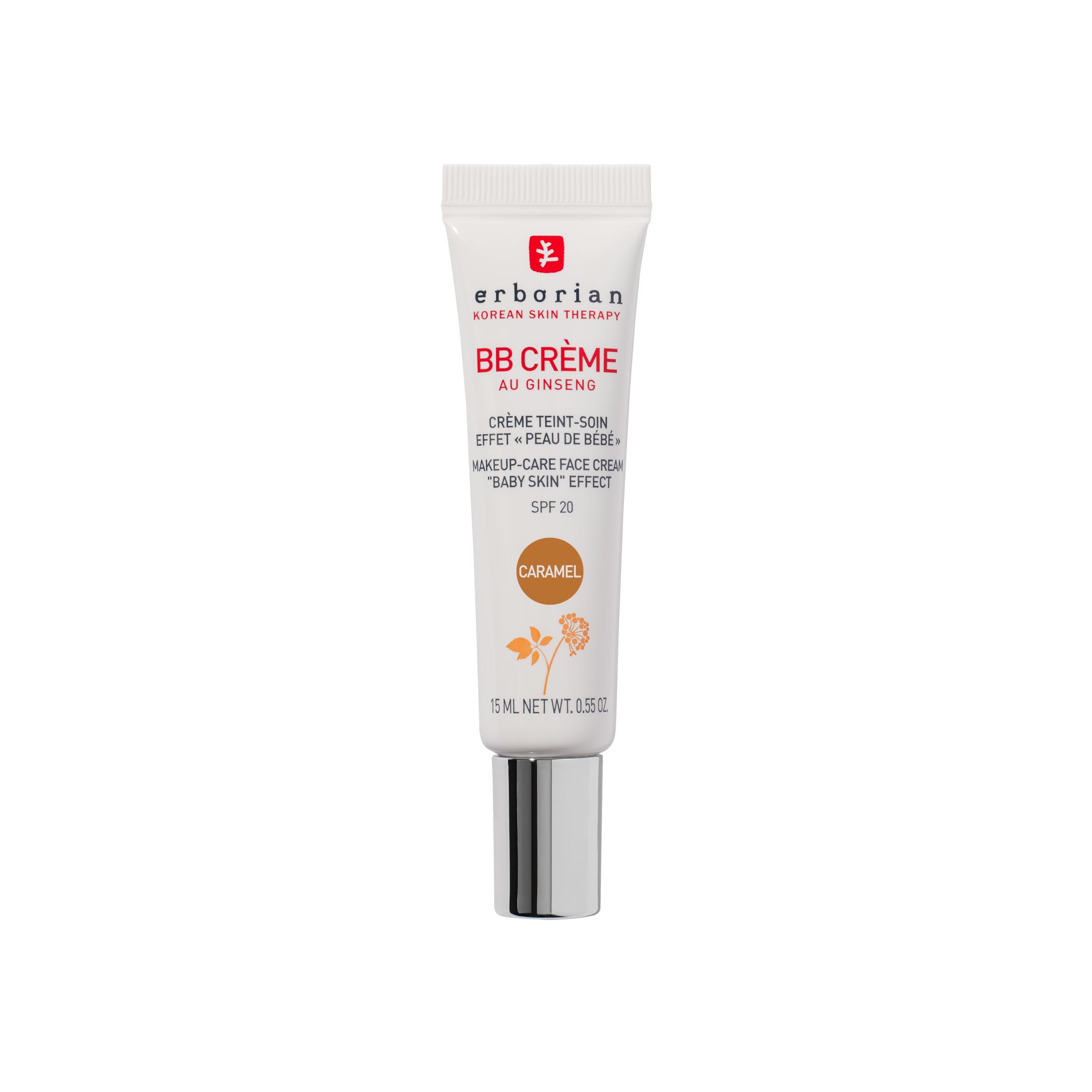 Erborian - BB Cream With Ginseng - Complexion Cream - "Baby Skin" Effect - Korean Cosmetic Treatment 5 -In -1 For SPF 20 - Caramel 15 ml