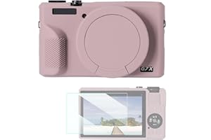 K&F CONCEPT Camera Case Compatible with Canon G7 X Mark III, Soft Silicone Protective Cover with Removable Lens Cover and Scr