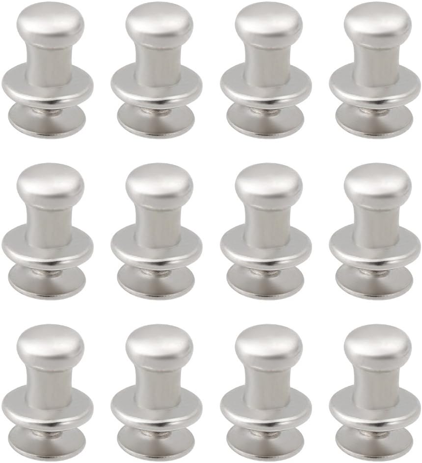 Sourcingmap 6mmx8mm Gift Jewelry Box Single Hole Round Knobs Pull Handles Silver Tone 12pcs, 6mmx8mm, 12 Pack