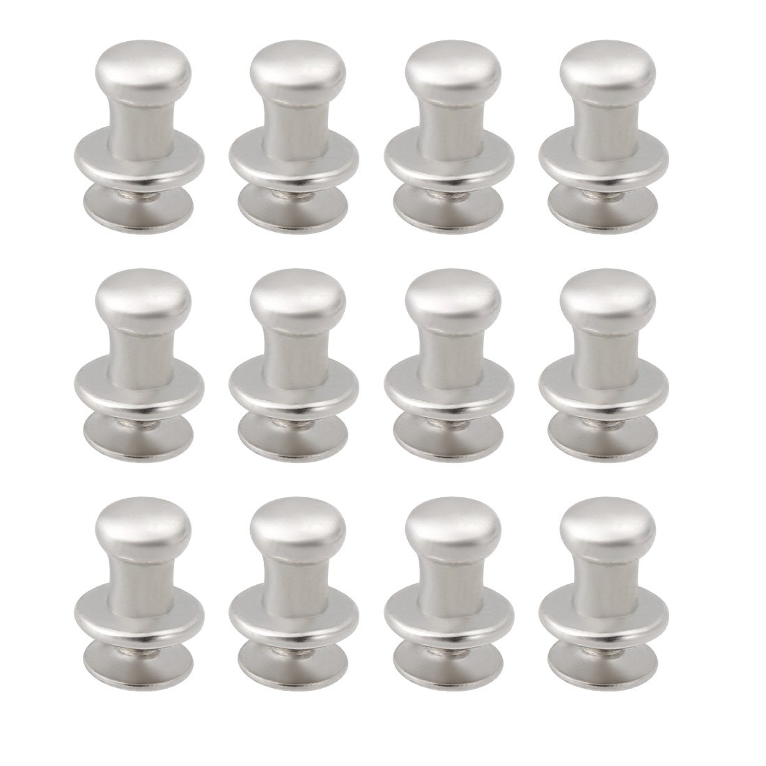 Sourcingmap 6mmx8mm Gift Jewelry Box Single Hole Round Knobs Pull Handles Silver Tone 12pcs
